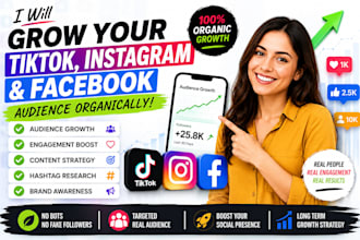 grow and your tiktok, instagram, snapchat, and facebook audience organically