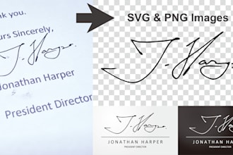 vectorize logo, signature, icon and create svg vector file and png