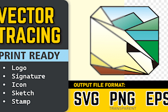 vectorize logo, signature, icon and create svg vector file and png