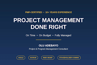 manage and deliver your project on time and on budget