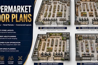 design supermarket floor plans for grocery stores