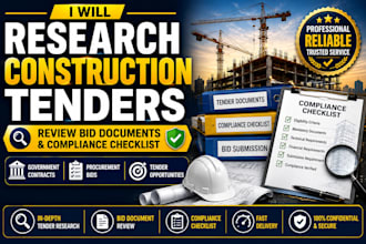 research construction tenders review bid documents and compliance checklist