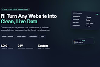 scrape product price and stock data from any marketplace