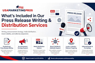 write and publish a press release on US media outlets