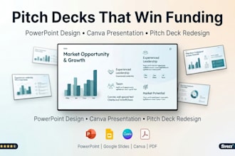 design investor pitch deck, startup pitch deck and powerpoint presentation