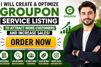 create groupon product listings titles descriptions images pricing SEO optimized