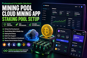 build mining pool, cloud mining app, staking pool setup