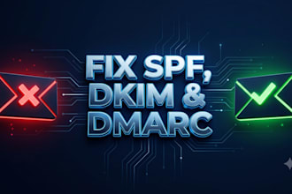 setup and fix spf, dkim, dmarc records to stop email spam