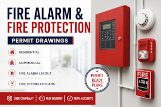 design nfpa 72 compliant fire alarm and fire protection permit drawings