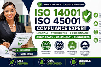 prepare iso 14001, iso 45001 compliance manuals and procedures