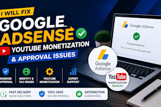 fix google adsense, youtube monetization, and approval issues