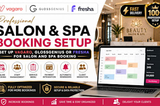 set up vagaro glossgenius or fresha for salon and spa booking