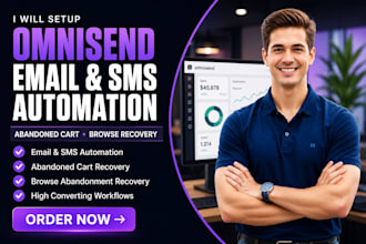 set up omnisend abandoned cart email sms automation email marketing