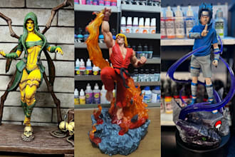 3d print and paint anime model action figure 3d statue resin miniature painting