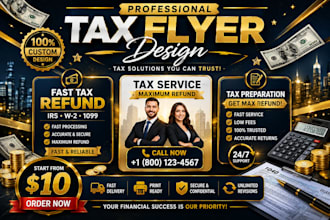 design professional tax flyer, credit repair flyer, real estate