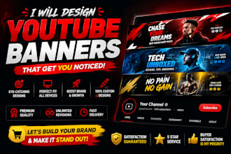 design a canva youtube banner and channel art