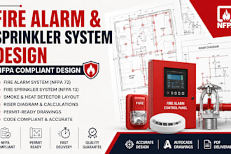 design nfpa compliant fire alarm and fire sprinkler system for buildings