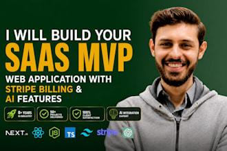 build your saas mvp web application with stripe billing and ai features
