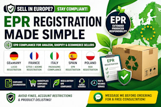 handle epr registration and compliance for germany, france, italy, spain