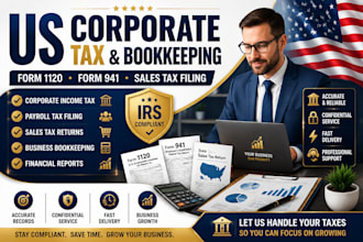 file US bookkeeping corporate income tax payroll tax sales tax state sales tax