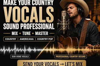 mix and master your country vocals with your instrumental music