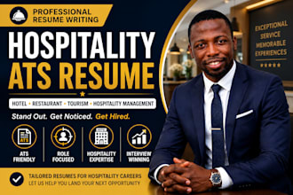 write an ats optimized hospitality, hotel, chef, bartender, cook, server resume
