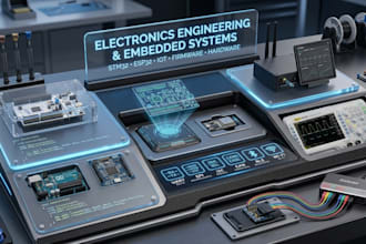 develop embedded systems firmware for stm32, esp32, arduino and arm mcus
