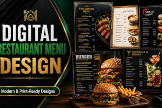 design digital food menu modern restaurant menu in 24 hours