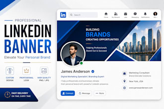 design a professional linkedin banner for personal branding