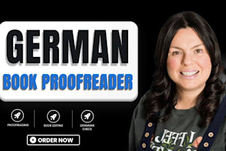 proofread, grammar check and copy edit german book, german text or any content