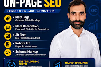 do onpage SEO, meta tags, meta description, alt text, robots txt, schema markup