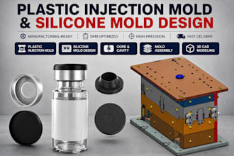 design plastic injection mold silicone mold gate design dfm solidworks tooling