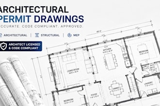 city permit blueprint, garage, adu, city permit drawing