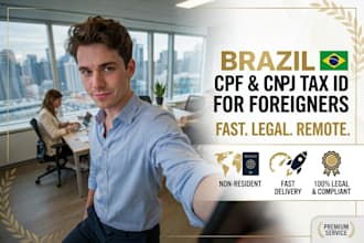 obtain brazil cpf, cnpj tax id, and company registration for non residents