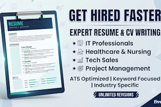 write ats resume, CV for IT, tech sales, and project management