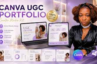 design a professional canva ugc portfolio and creator media kit for creators