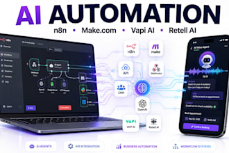 setup n8n make com ai automation with API, vapi and retell ai