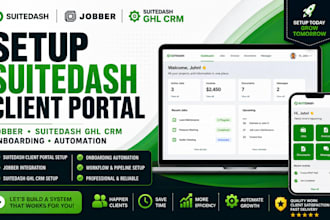 setup suitedash client portal jobber suitedash ghl crm onboarding automation