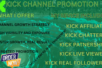 promote your kick channel viewers and followers promotion