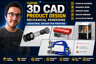 custom 3d cad product design mechanical rendering industrial design for printing