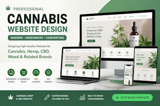design responsive cannabis website, hemp website, cbd website and weed website