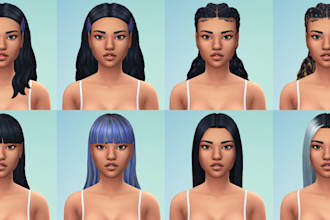 create unique custom sims for sim 4 unique sims, and design cc mods, facial sim