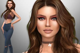 do 3d sim 4 design, sim 4 character modeling, 3d sim 4 animation