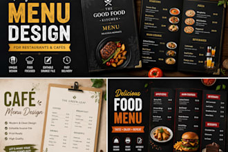 design a professional menu card