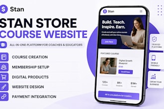 build stan store online course website for coaches stan store educators website