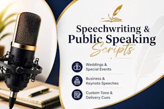 write persuasive informative wedding motivational business or emotional speech
