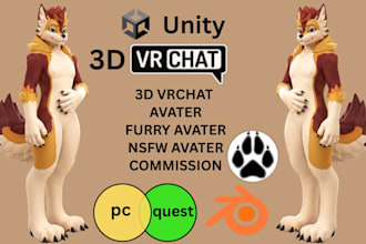 custom vrchat avatar vrc furry avatar fursona 3d anime model nsfw vr character