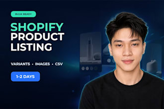 do shopify product listing and product upload