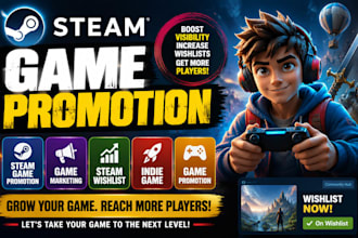 steam game promotion, game promotion, game marketing and boost steam wishlist