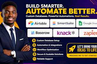 build airtable smartsuite google sheets baserow knack and zapier automation